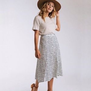 Brand New Clad & Cloth stripe midi skirt